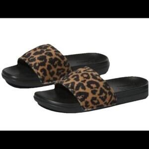 Sz 11 NIB VANS Leopard Fur Black Lacosta Slide Toddler 🦃